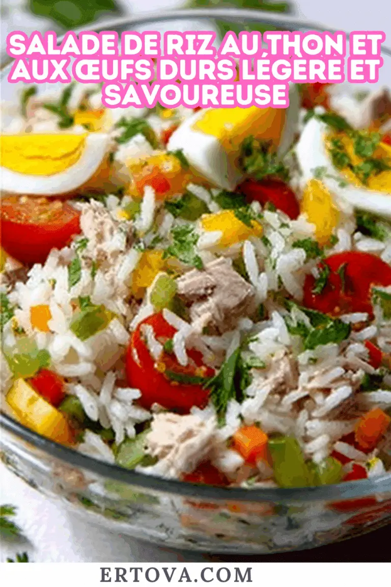 Salade de riz au thon et aux œufs durs légère et savoureuse