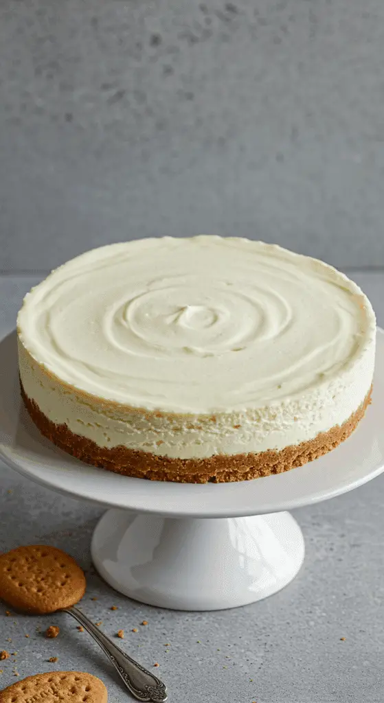Cheesecake sans cuisson avec base biscuits et crème fromage