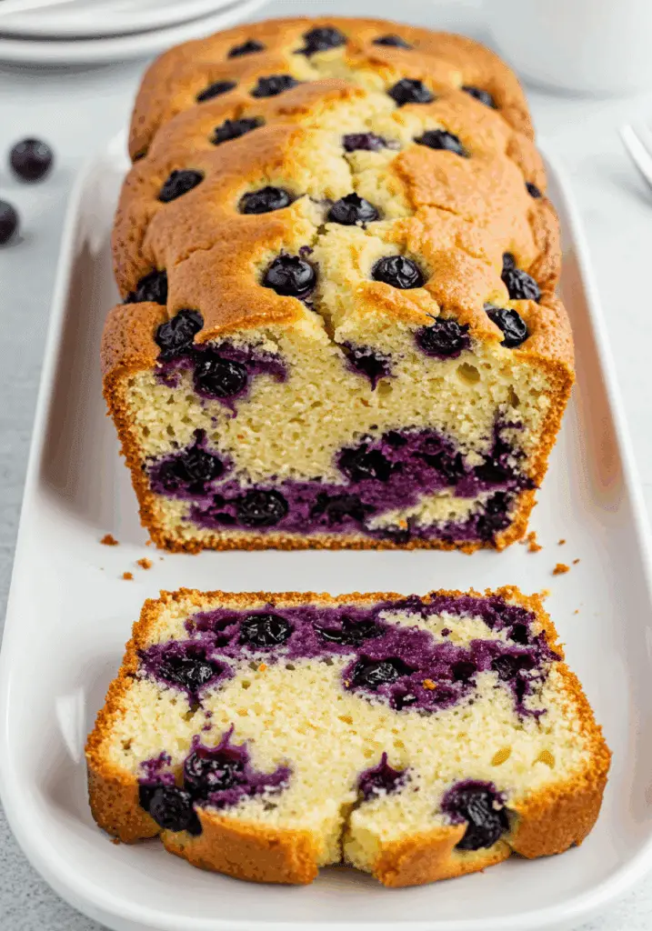 Cake Marbré aux Myrtilles avec marbrures violettes naturelles