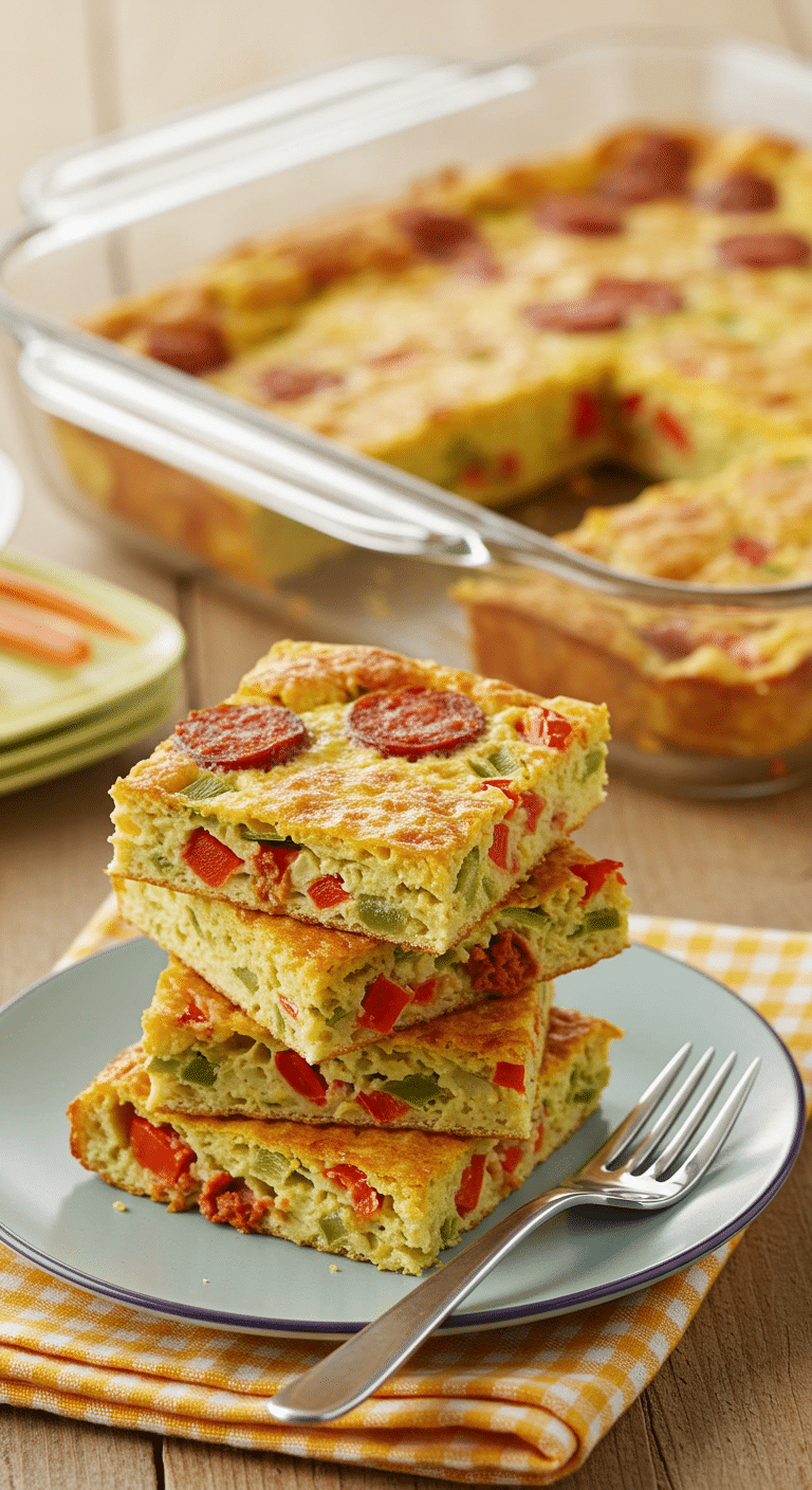 clafoutis au chorizo doré avec gruyère fondu dans plat de cuisson