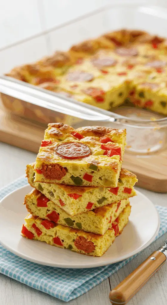 part de clafoutis au chorizo élégamment dressée sur assiette