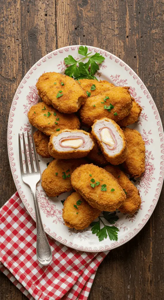 Cuisson cordons bleus dans poêle avec huile et beurre doré