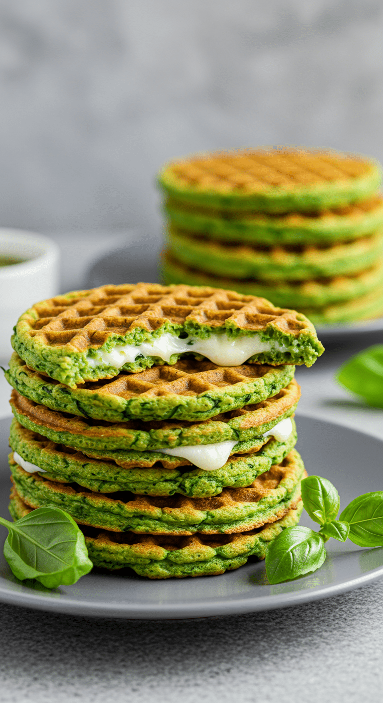 Gaufres de légumes à la mozzarella dorées et croustillantes