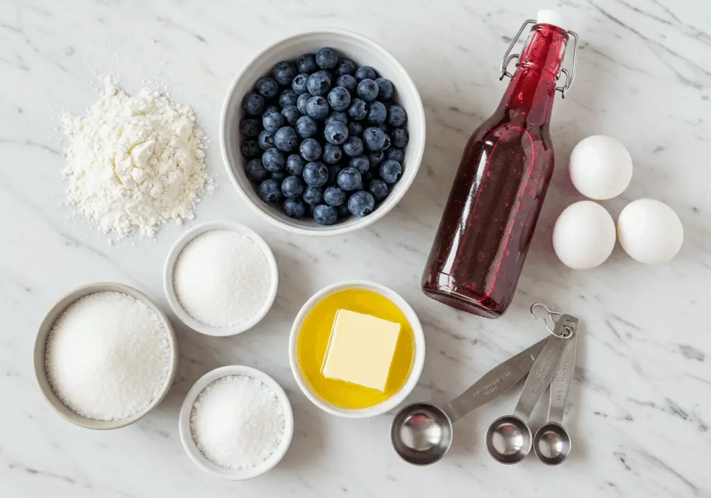 Ingrédients pour Cake Marbré aux Myrtilles