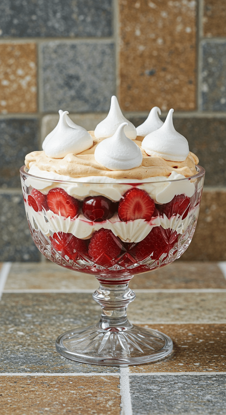 Portion individuelle d'Eaton mess aux fruits rouges en verrine