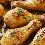 Cuisses de poulet au miel et à la moutarde dorées au four