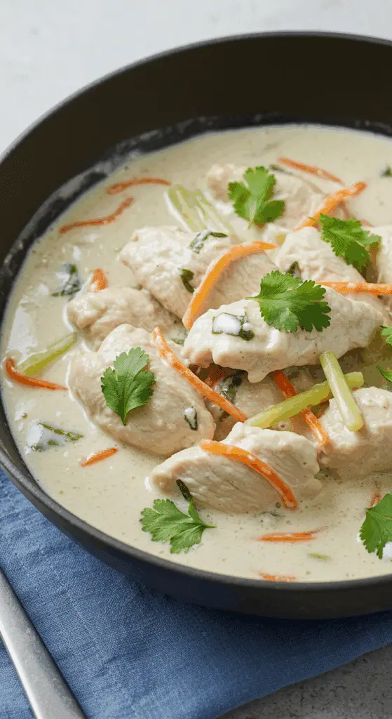Dinde coco citronnelle élégante bol sauce crémeuse riz jasmin