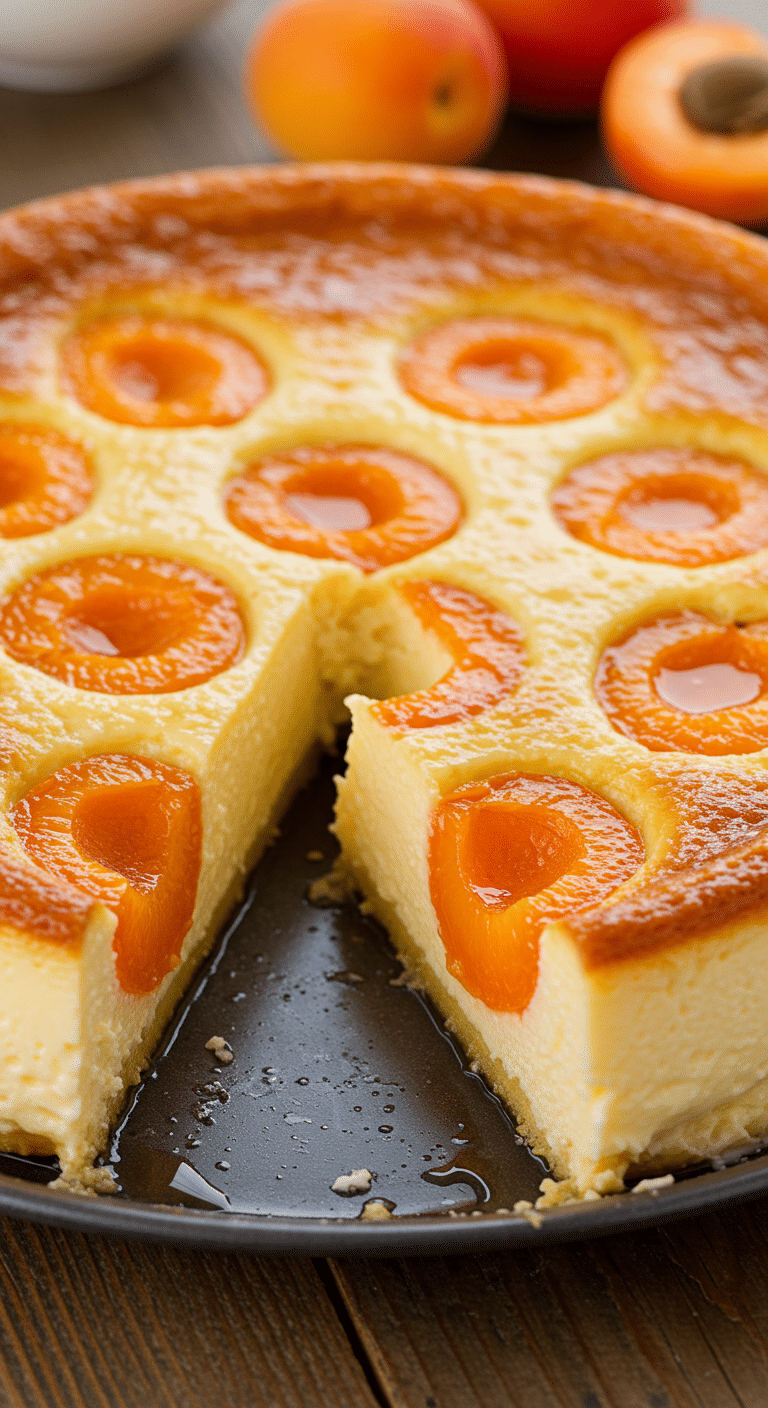 Flan aux abricots parfumé vanille dans ramequin céramique dessert français