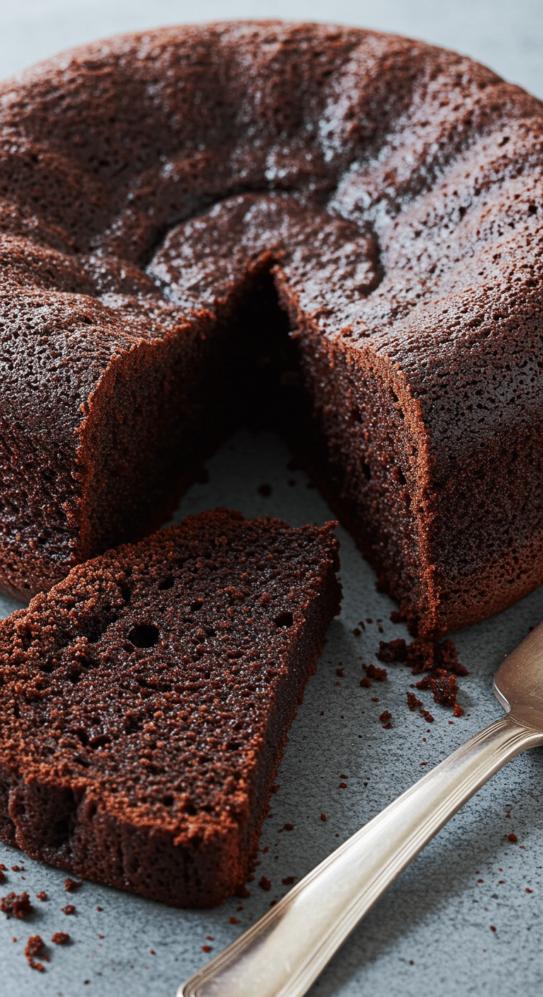 Gâteau léger sans beurre sans sucre tranché planche bois dessert sain