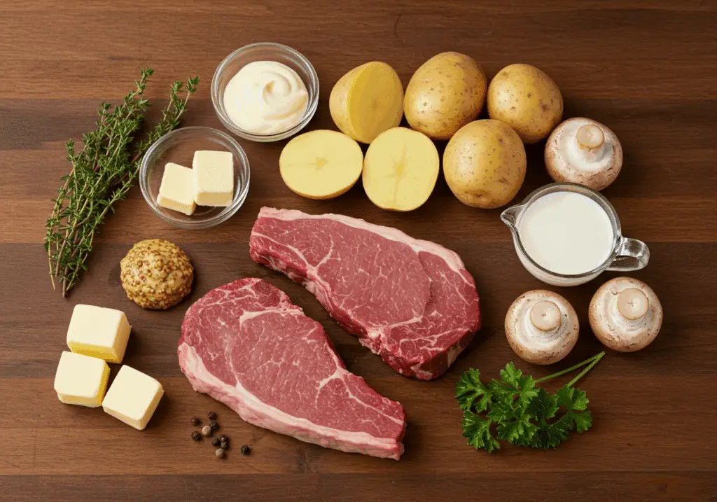 Ingrédients côtes veau moutarde crème champignons pommes terre beurre préparation