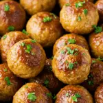 Boulettes au poulet méditerranéennes dorées avec tomates séchées et feta