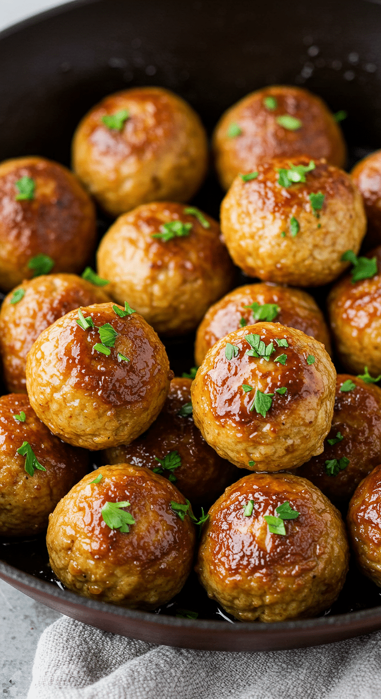 Boulettes au poulet méditerranéennes dorées avec tomates séchées et feta
