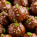 Boulettes style bbq coréen glacées avec graines de sésame