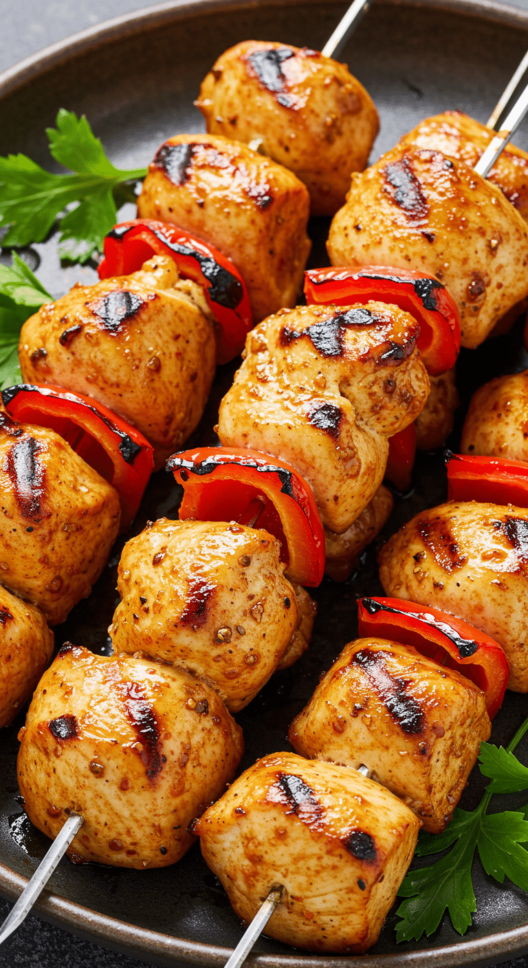 Brochettes poulet BBQ libanaise shish taouk grill épices