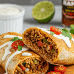 Burrito mexicain touski à la friteuse à air doré et croustillant parfaitement cuit