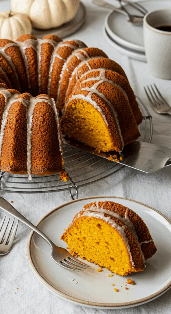 Coffee cake au potimarron crumble glaçage blanc automne