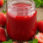 Compote de fraise maison pot verre texture naturelle