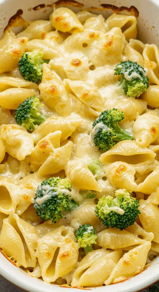 Coquilles trois fromages brocoli express crémeuses sauce veloutée