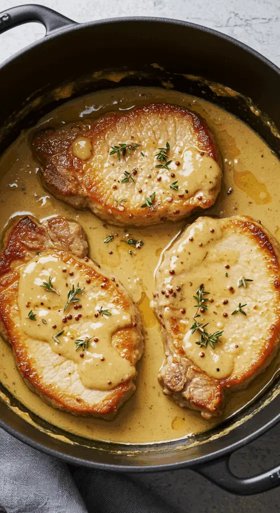 Côtelettes de porc avec sauce au miel et à la moutarde de Dijon parfaitement caramélisées