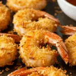 Crevettes croustillantes au coco à la friteuse à air dorées et croustillantes