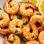 Crevettes grillées espagnole friteuse air plat service méditerranéen