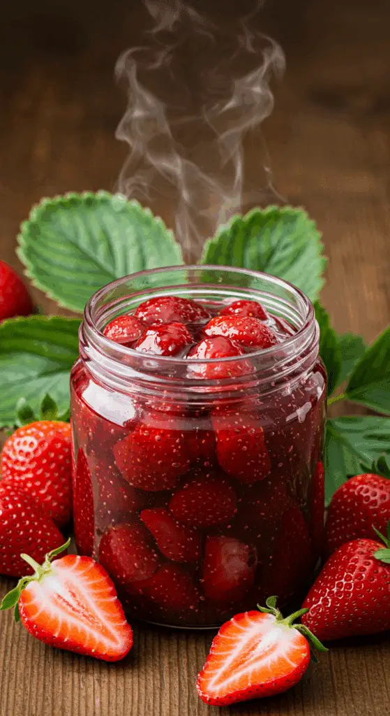 Cuisson confiture fraises traditionnelle bassine cuivre ébullition