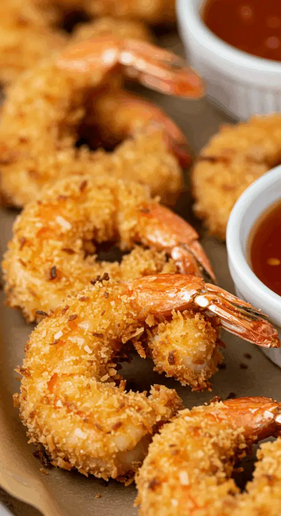 Cuisson des crevettes croustillantes au coco dans la friteuse à air