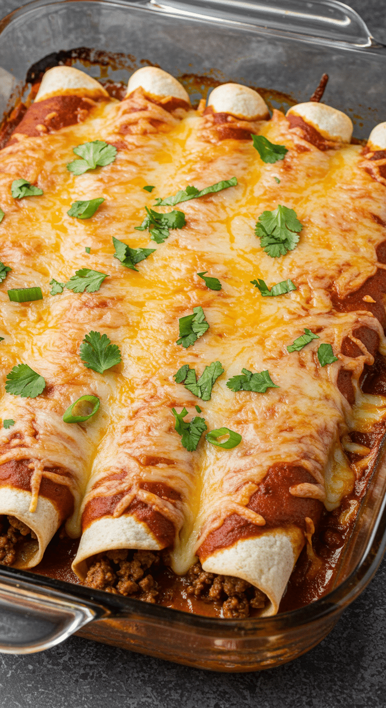 Enchiladas au bœuf rapides délicieux fromage fondu sauce tomate