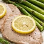 Escalopes veau citron asperges grillées four élégantes gastronomiques