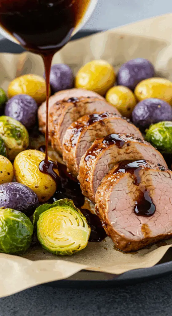 Glaçage du filet de porc au vinaigre balsamique technique chef