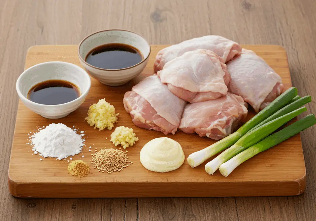 Ingrédients authentiques poulet karaage japonais friteuse air
