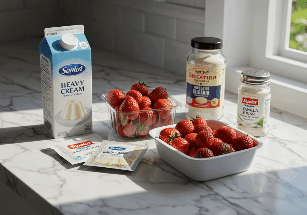 Ingrédients panna cotta facile aux fraises italienne premium