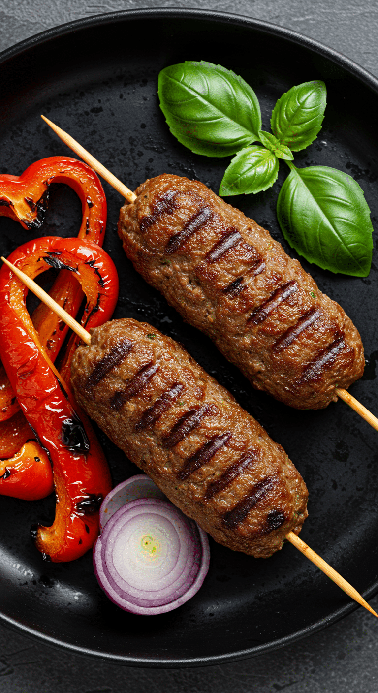 Keftas de bœuf authentiques brochettes épices orientales traditionnelles