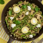 One pot quinoa asperges fromage chèvre healthy nutritif coloré
