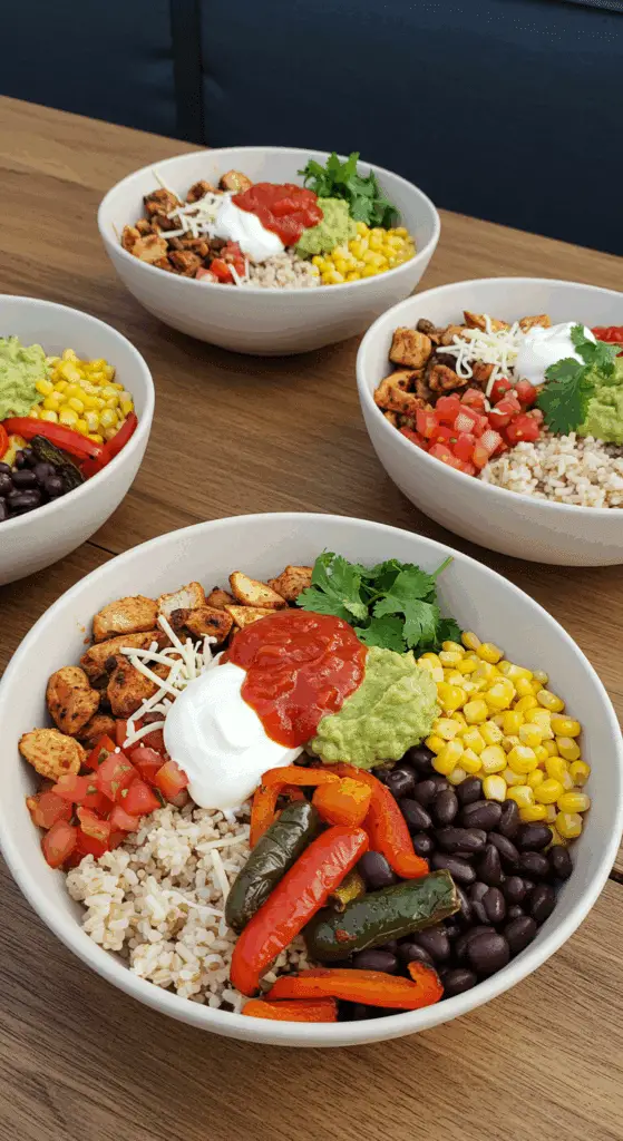 Service bols tex-mex variations healthy colorées nutritives