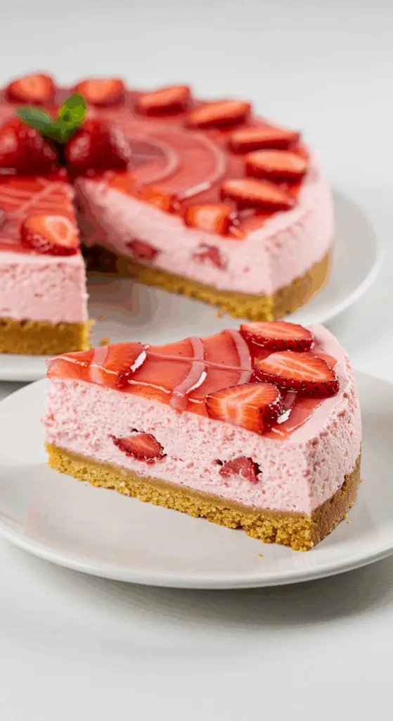 Service cheese cake fraises entier coulis motifs élégant