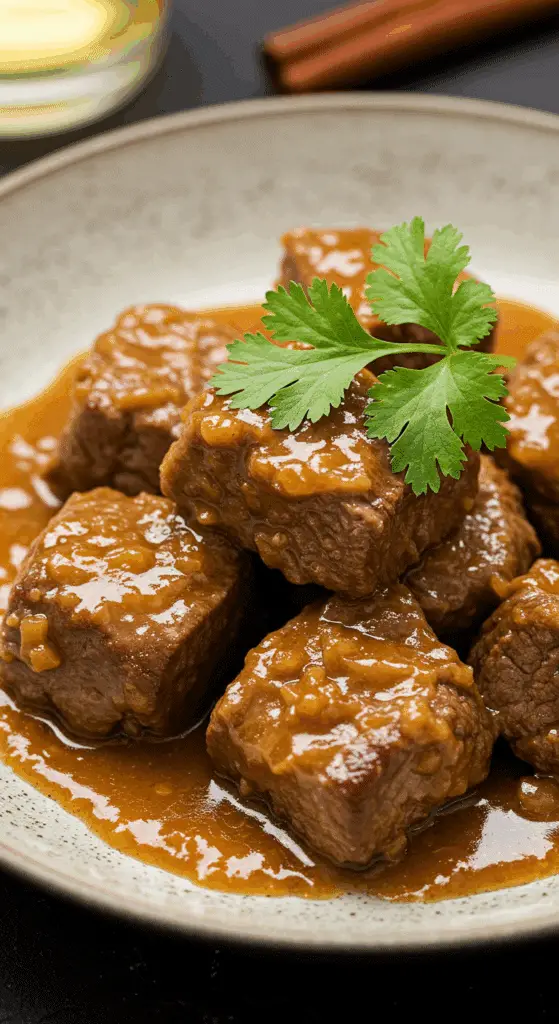Agneau confit aux épices de Noël et au miel servi sur couscous dans tajine traditionnel