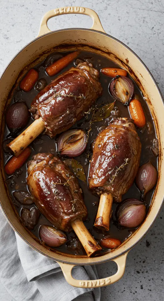 Bourguignon agneau mijoté vin rouge sauce veloutée viande fondante légumes