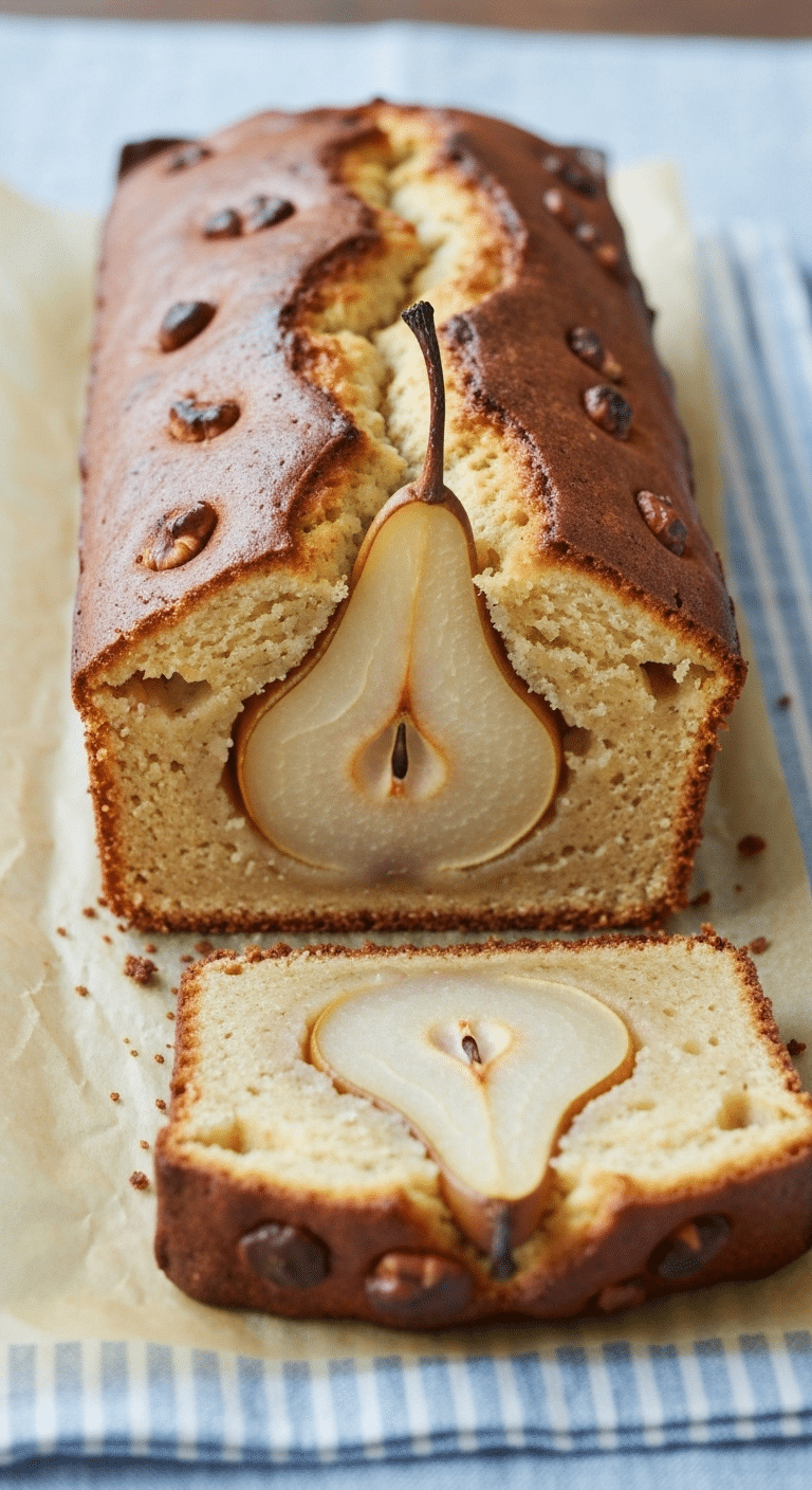 Cake aux poires debout spectaculaire poires entières verticales