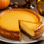 Cheese-cake au potimarron et spéculoos crémeux tranché avec base croustillante