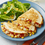 Cheesy quesadillas dinde maïs dorées gouda fondant coulant fromage