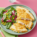 Cheesy quesadillas gouda dinde maïs fromage coulant
