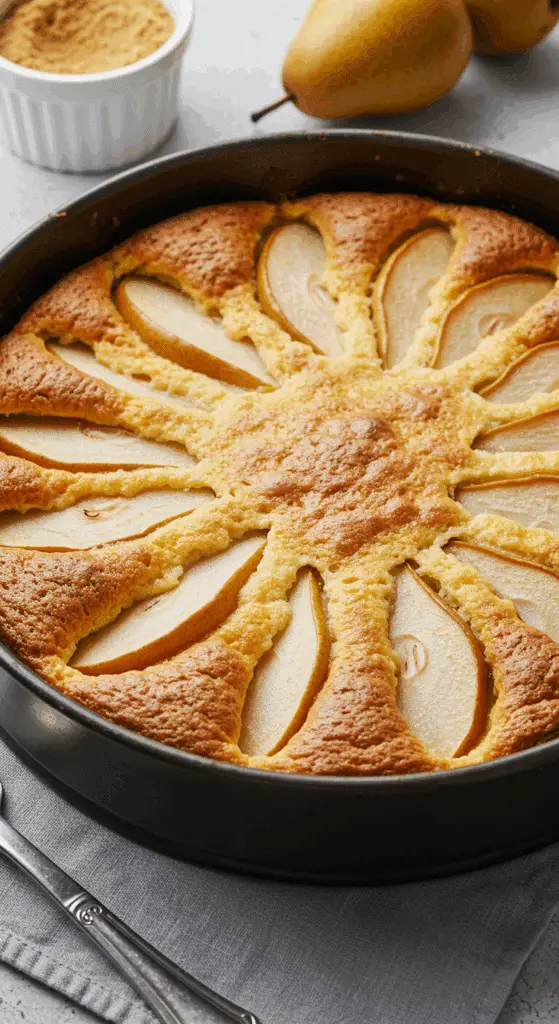 Cuisson farz poires lait ribot four formation croûte dorée