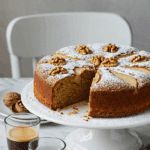 Gâteau aux poires et noix moelleux sucre glace automne