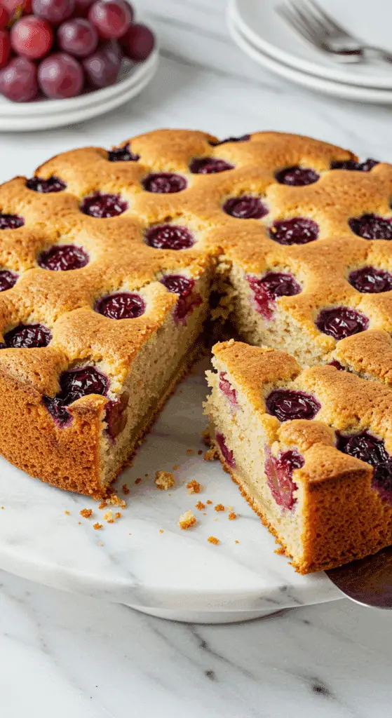 Gâteau du vignoble provençal muscat craquelin raisins frais