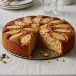 Gâteau fondant aux poires et à la cardamome ultra-moelleux avec poires caramélisées