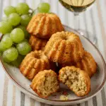 Gâteaux moelleux aux noix individuels aériens dorés automne