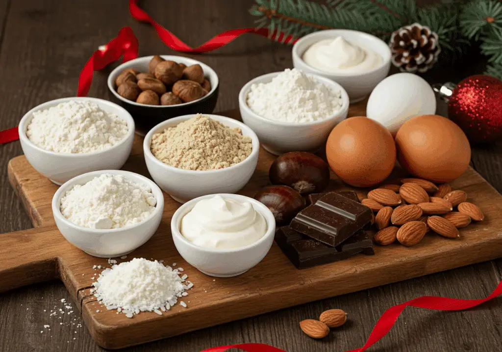 Ingrédients dessert Noël sans gluten farines alternatives