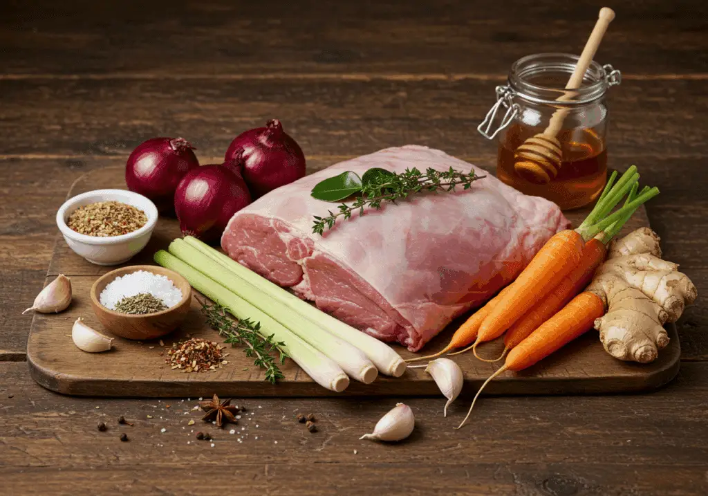 Ingrédients frais épaule agneau confite épices Noël qualité