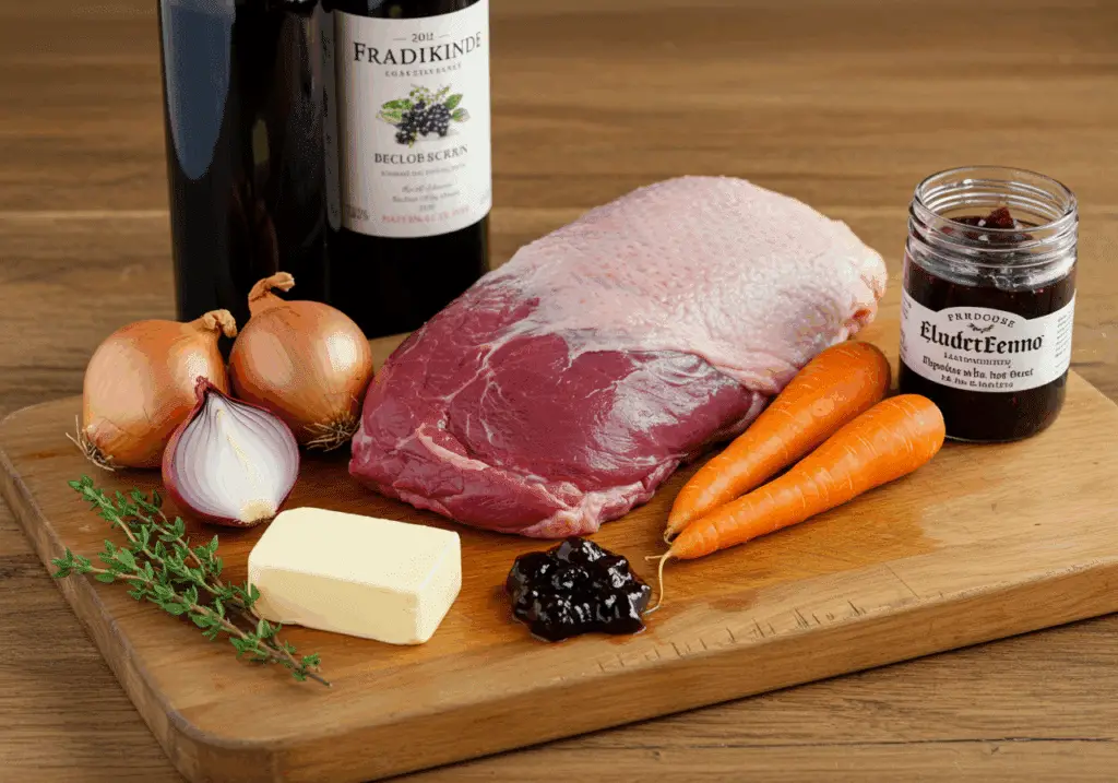 Ingrédients magret canard sauce vin échalotes sureau thym